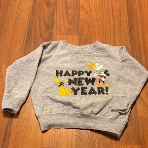 3t Disney Gray Kids 'Happy New Year' Sweatshirt with Mickey & Pluto